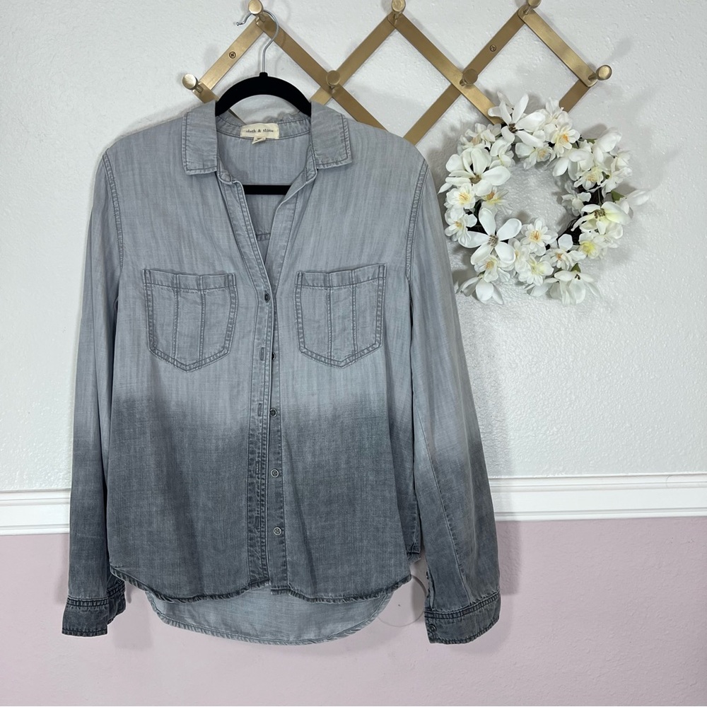 Gray Ombre Button-Up Shirt